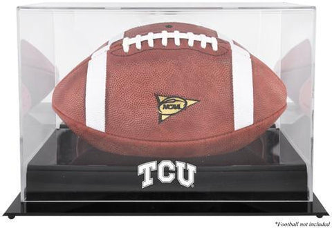 TCU Horned Frogs Black Base Team Logo Football Display Case