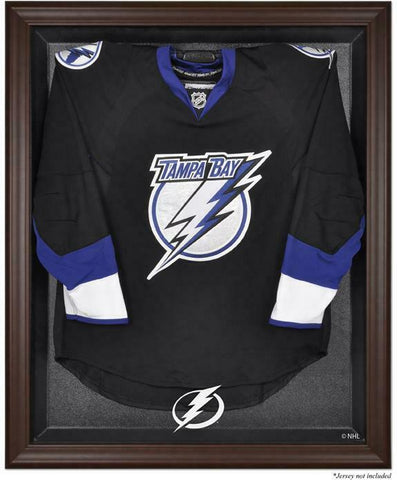 Tampa Bay Lightning Brown Framed Logo Jersey Display Case - Fanatics Authentic