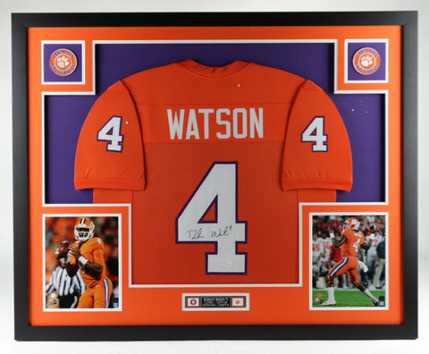 Deshaun Watson Signed Clemson Tigers 35" x 43" Custom Framed Jersey (JSA COA) QB