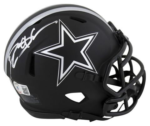 Cowboys Deion Sanders Signed Eclipse Speed Mini Helmet w/ Silver Sig BAS Witness