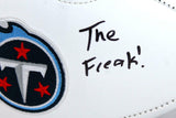 Jevon Kearse Autographed Tenn Titans Logo Football w/ The Freak-BeckettW Holo