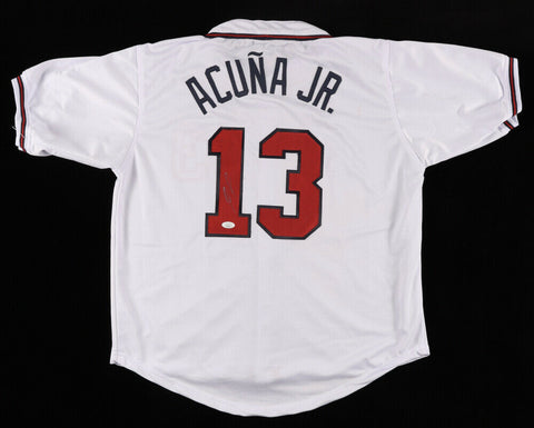 Ronald Acuna Jr Signed Atlanta Braves Jersey (JSA Holo) 2018 NL Rookie o/t Year