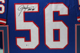 Lawrence Taylor Autographed Pro Style Framed Blue XL Jersey Beckett 35358