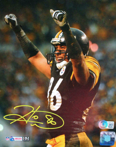 Hines Ward Autographed Steelers 8x10 Arms Up Photo -Beckett W Hologram *Yellow