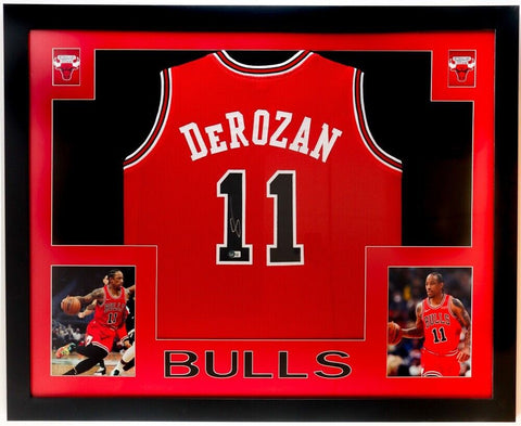 DeMar DeRozan Signed Chicago Bull Framed Jersey Display (Beckett) 6xNBA All Star