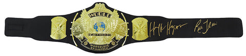 Hulk Hogan & Ric Flair Signed WWE Winged Eagle Champ Rep Wrestling Belt (SS COA)