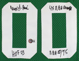 Celtics Robert Parish "4x Insc" Signed 93-94 Champion Pro Cut Green Jersey BAS W
