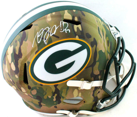 Davante Adams Autographed Green Bay Packers F/S Camo Helmet - Beckett W *White