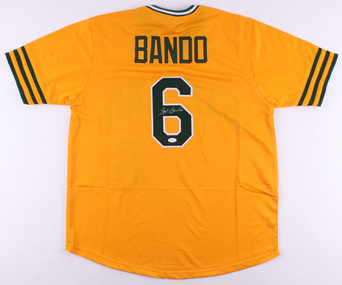 Sal Bando Signed Oakland Athletics Yellow Jersey (JSA COA) 3xWorld Series Champ