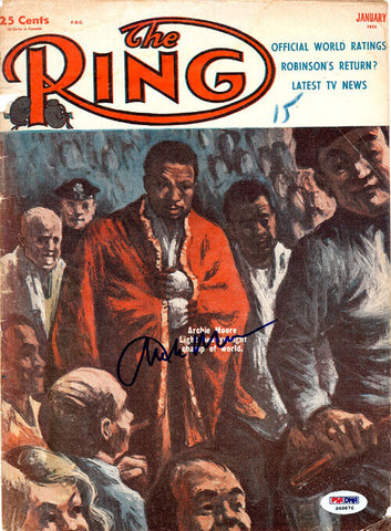 Archie Moore Autographed Signed The Ring Magazine Cover PSA/DNA #S48876
