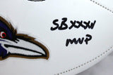Ray Lewis Autographed Baltimore Ravens Logo Football w/SB MVP-Beckett W Hologram