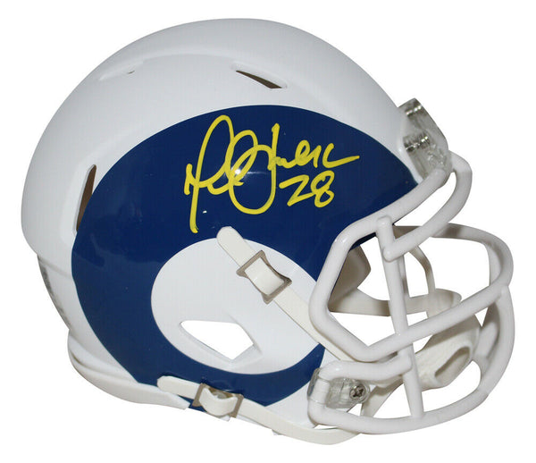 Marshall Faulk Autographed Los Angeles Rams AMP Mini Helmet Beckett 33734