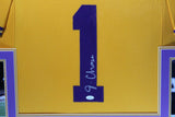 JA'MARR CHASE (LSU yellow SKYLINE) Signed Autographed Framed Jersey JSA