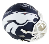 Phillip Lindsay & Terrell Davis Signed Denver Broncos Speed Full Size AMP Helmet