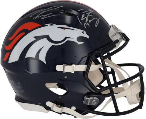 Peyton Manning and Russell Wilson Denver Broncos Signed Auth. Helmet