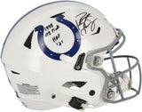 Peyton Manning Colts Signed Flex Helmet w/"1998 1 Pick" & "HOF 21"s