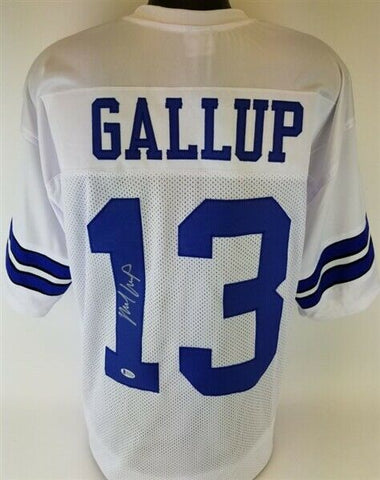 Michael Gallup Signed Cowboys White Jersey (Beckett) Dallas 2018 3rd Rd Pick W.R