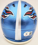 Ryan Tannehill Autographed Titans Flash Blue Speed Mini Helmet Beckett WN46893