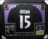 MARQUISE BROWN (Ravens black SKYLINE) Signed Autographed Framed Jersey JSA