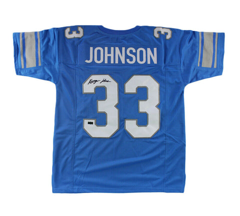 Kerryon Johnson Signed Detroit Custom Blue Jersey