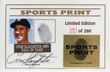 Cardinals Enos Slaughter Signed Thumbprint Baseball LE #'d/200 Display Case BAS