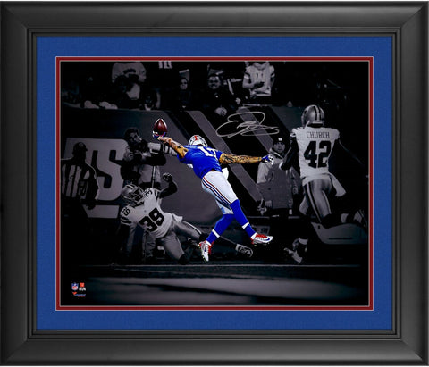 Odell Beckham, Jr. New York Giants FRMD Signed 16"x20" Spotlight Photo The Catch