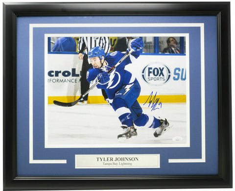 Tyler Johnson Signed Framed Tampa Bay Lightning 11x14 Hockey Photo JSA