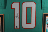 Tyreek Hill Autographed/Signed Framed Pro Style Teal XL Jersey Beckett 38046