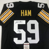 Autographed/Signed Jack Ham HOF 88 Pittsburgh Black Football Jersey JSA COA