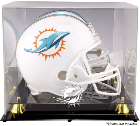 Dolphins Golden Classic Helmet Display Case & Mirror Back-Fanatics