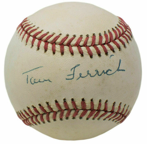 Tom Ferrick Signed Official AL Baseball w/Free Ball Cube JSA R84227