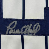 FRAMED Autographed/Signed PAUL O'NEILL 33x42 New York Pinstripe Jersey JSA COA