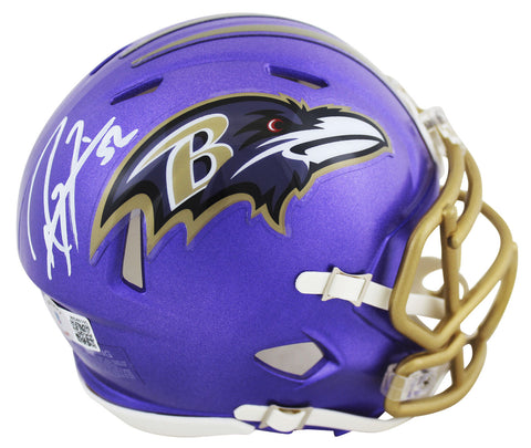 Ravens Ray Lewis Authentic Signed Flash Speed Mini Helmet BAS Witnessed