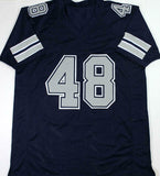 Daryl Moose Johnston Autographed Blue w/Grey Pro Style Jersey- Beckett W Auth *4