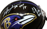Ray Lewis, Jonathan Ogden & Ed Reed Signed Authentic VSR4 Helmet BAS 38901