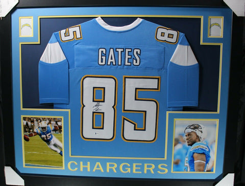 ANTONIO GATES (Chargers Lblue SKYLINE) Signed Autographed Framed Jersey Beckett