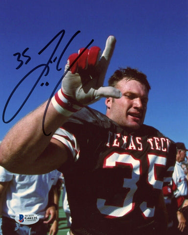 ZACH THOMAS AUTOGRAPHED SIGNED TEXAS TECH RED RAIDERS 8x10 PHOTO BECKETT