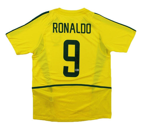Ronaldo Nazario Signed Brazil Authentic Yellow Soccer Jersey