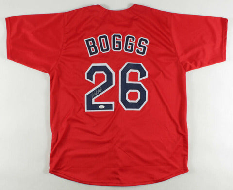 Wade Boggs Signed Boston Red Sox Red Jersey (JSA COA) 12xAll Star 3B 1985-1996