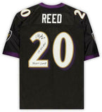 Frmd Ed Reed Baltimore Ravens Signed Black M&N Authentic Jersey & Inscs - 1/20