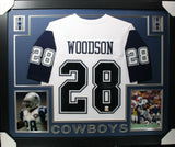 DARREN WOODSON (Cowboys color rush SKYLINE) Signed Autographed Framed Jersey JSA
