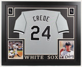 Joe Crede Signed Chicago White Sox 35x43 Framed Jersey (JSA COA)2005 World Champ