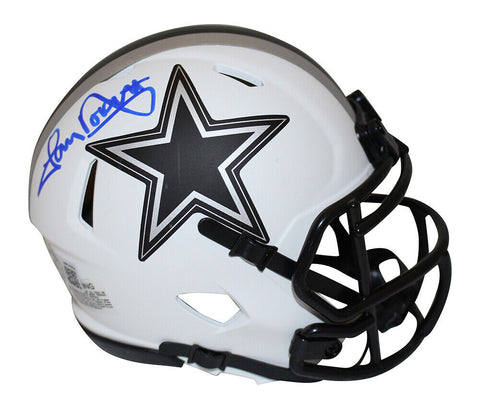 Tony Dorsett Autographed Dallas Cowboys Lunar Mini Helmet Beckett 36228