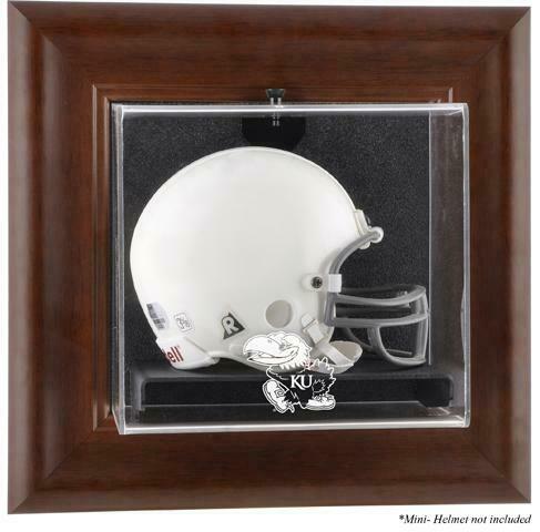Kansas Jayhawks Brown Framed Wall-Mountable Mini Helmet Display Case - Fanatics