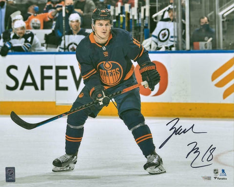 ZACH HYMAN Autographed Edmonton Oilers 16" x 20" Photo FANATICS