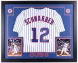 Kyle Schwarber Signed Cubs 35"x43" Custom Framed Jersey (MLB ) 2016 World Champ