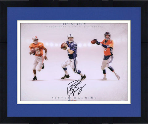 Frmd Peyton Manning Tennessee/Broncos/Colts Signed 16" x 20" His Story Photo