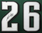 MILES SANDERS (Eagles green SKYLINE) Signed Autographed Framed Jersey JSA