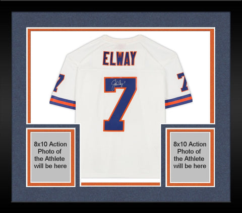 Framed John Elway Denver Broncos SignedMitchell & Ness Jersey