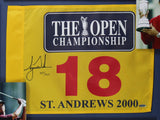 Tiger Woods Signed & Framed 2000 The Open Championship Pin Flag LE #329/500 UDA
